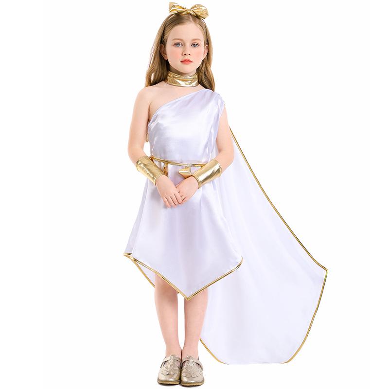 Greek Mythology Goddess White One-Shoulder Cosplay Costume Small