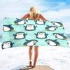 Pinguin Vogel Strandtücher Schnelltrocknend Mikrofaser Weich und Saugfähig Badetuch Outdoor Reisen Übergroßes Strandtuch für Erwachsene Kinder