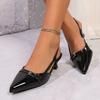 2026 New Fashion Women's Pointed Toe Mid-Heel Sandals Elegant Ladies Buckle Patent Leather High Heels Slip-On Women Dress Shoes