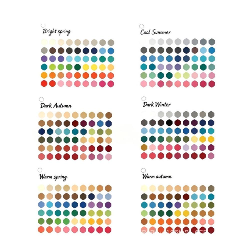 6PCS Acrylic Seasonal Color Selection Cards Color Analysis Cards Clothing Matching Supplies