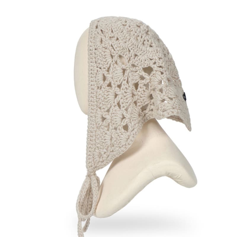 VARZAR Crochet Lace Bandana Beige