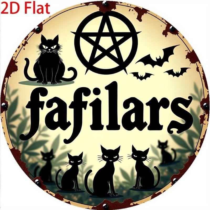 2D Flat Hanging Decorative Metal Sign Hand Painted Art