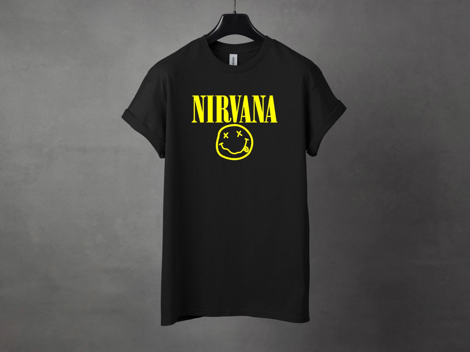 Sizes S-2XL Nirvana Smiley Face Premium Grunge Tee Brand New XL