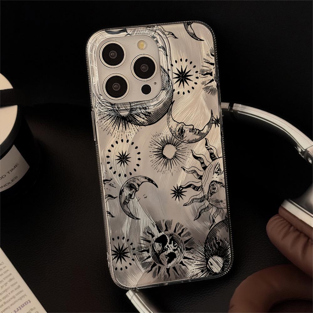 Sun TotemThe Sun Moon Starry Sky Phone Case For iPhone 17 16 15 14 13 12 11 Pro Max 17 Air XR XS 16E INS ShakeProof Cover