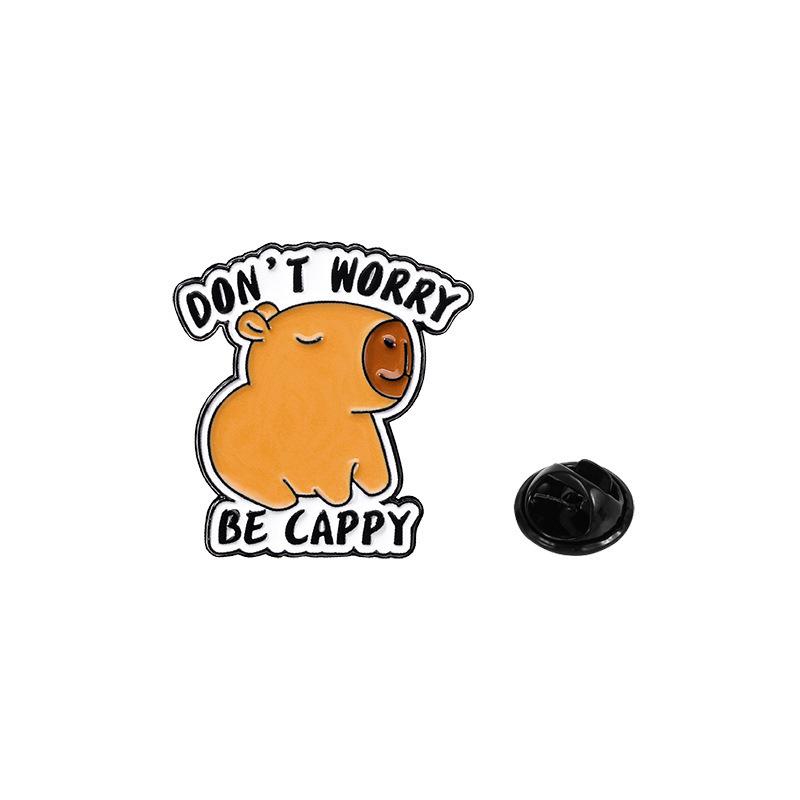 Cute Cartoon Capybara Enamel Brooch Backpack Hat Decoration Alloy Lapel Pin Badge Clothing Accessories