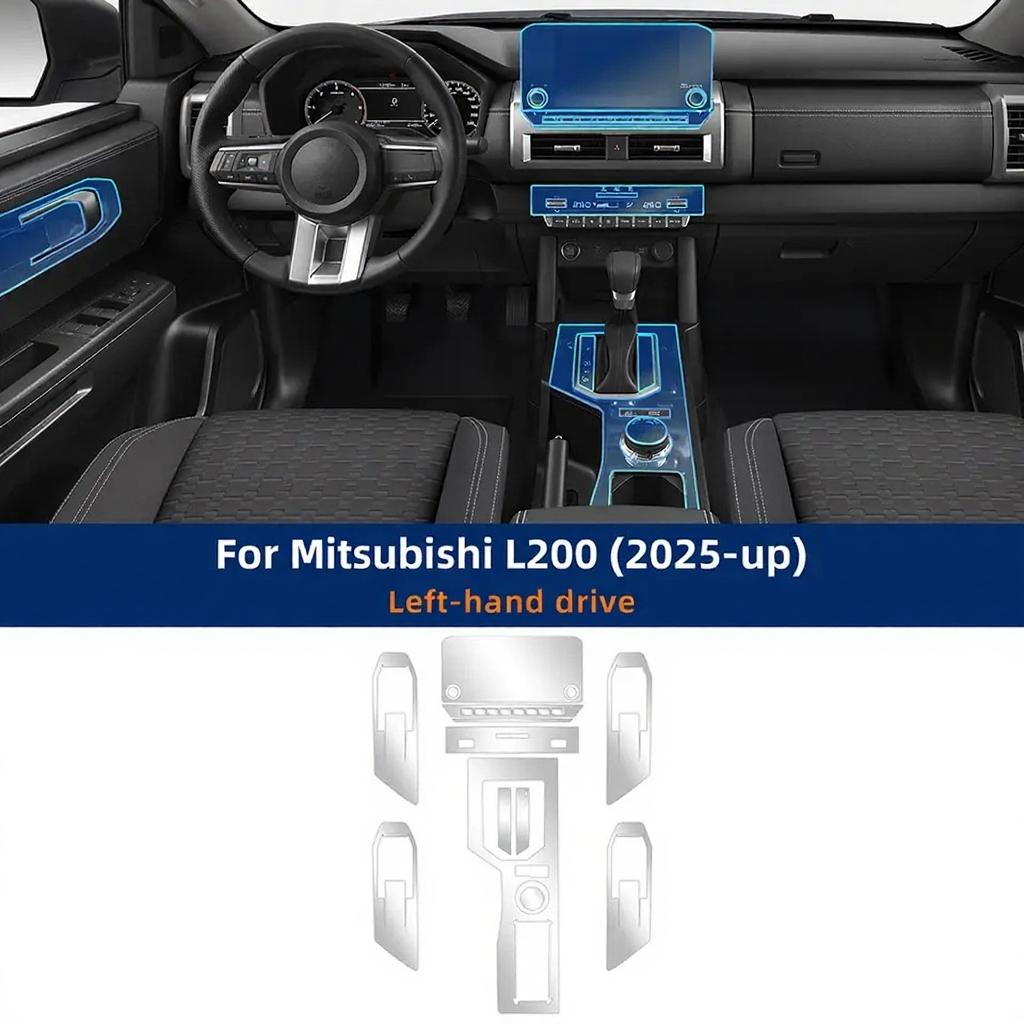 For MITSUBISHI L200 2025-UP Car TPU Interior Protection Film Gear Panel Center Console Navigation Anti-Scratch Film Stickers