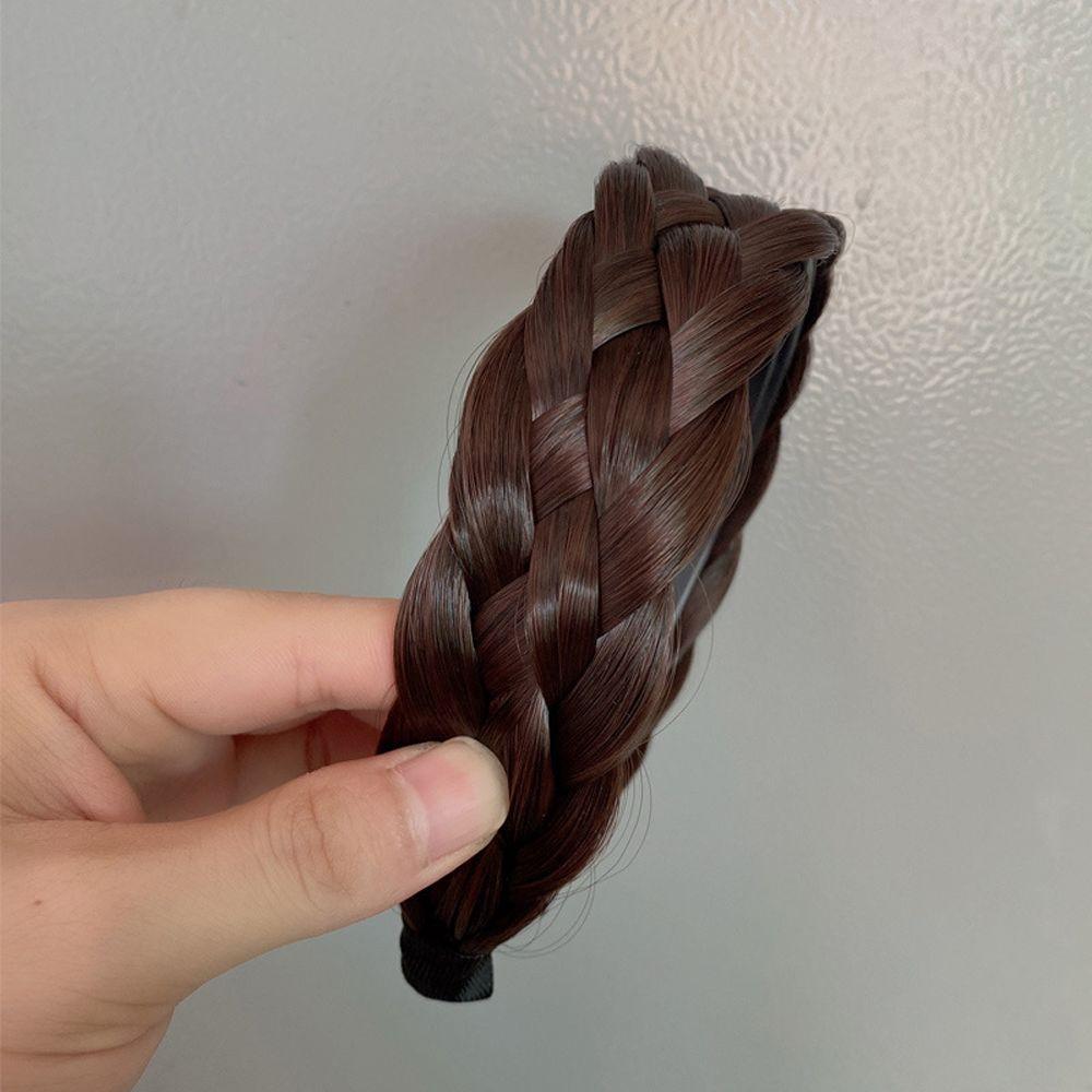 Braid High Cranial Top Artifact Korean Style Headwear Wig Headband Wide Hair Hoop Female Hairbands