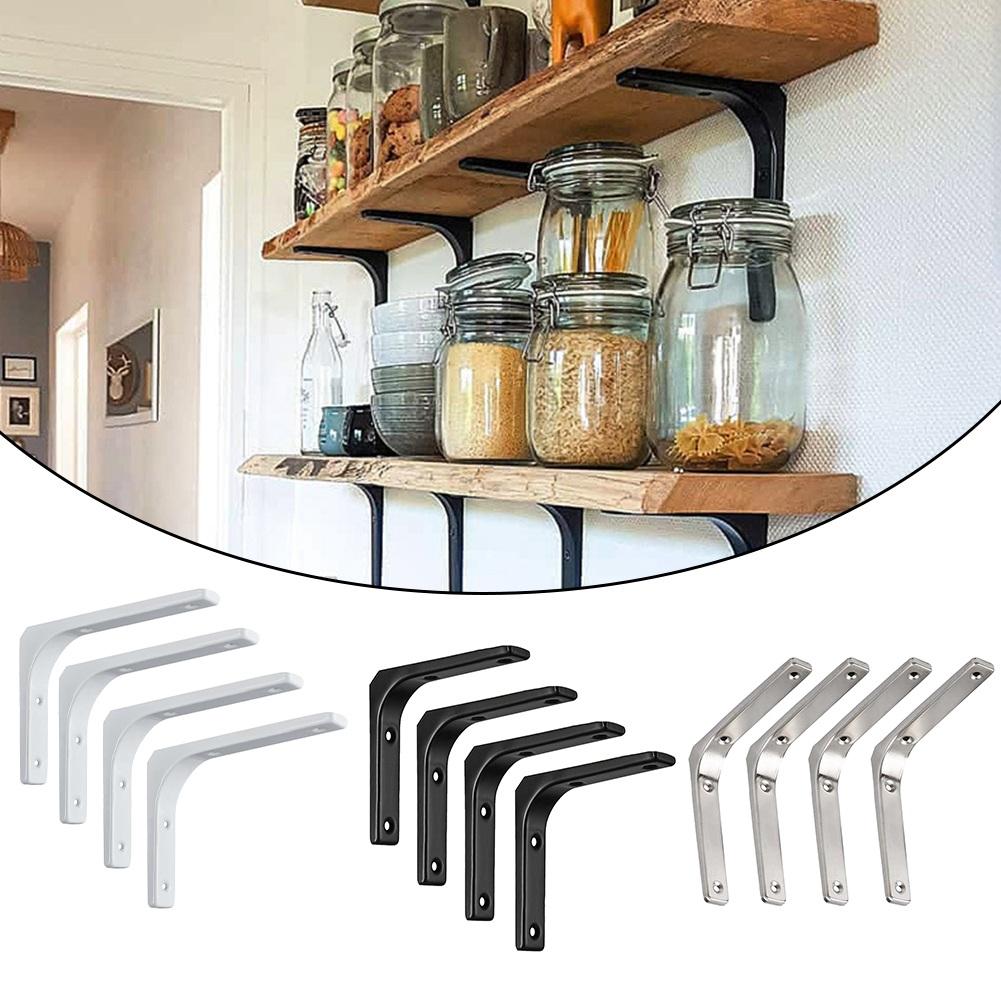 Stylish and Strong L Shaped Steel Shelf Brackets Wall Mount for DIY Furniture