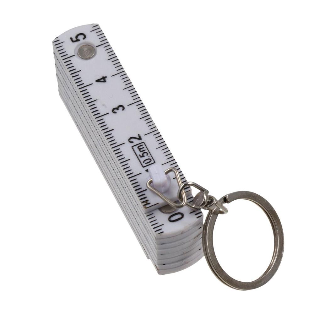 50cm Plastic Folding Key Finder Fold Measure Carpenter Measuring Tool Key Chains Key Ring