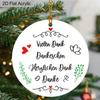 1pc German Thank You  Acrylic Ornament - Vielen Dank/Dankeschön/Herzlichen Dank Phrases with Hearts & Wreath Decor, Christmas Gift Hanging Decor