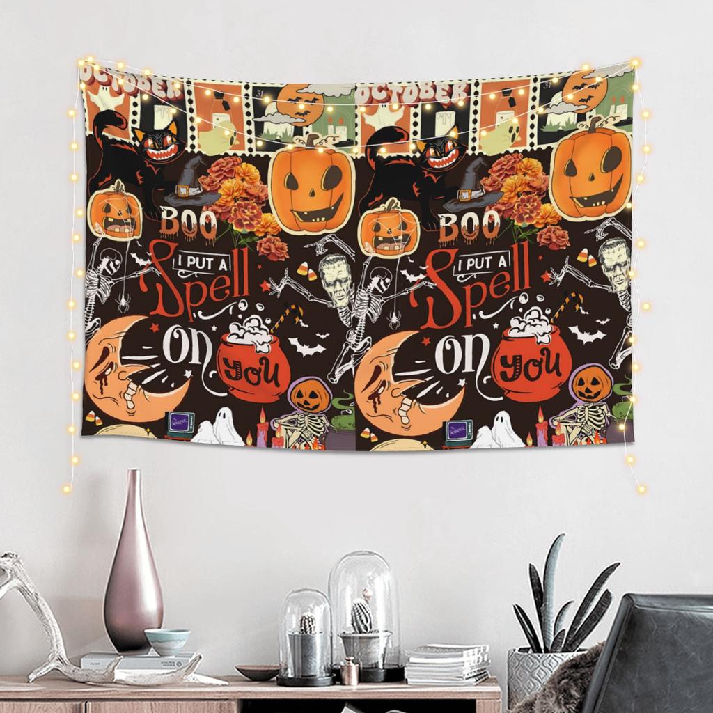 Halloween Witch Party Night Print Tapestry Room decoration Home Decoration Tapestry Decor Accessories Cute Room Decor