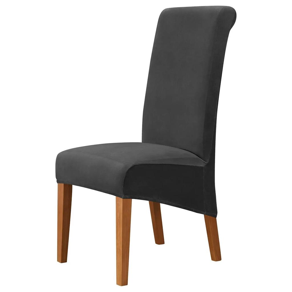 High Back & Universal Velvet Chair Cover Stretch Soft Chair Covers for Dining Room Wedding Hotel Home Decor Seat Case M XL Size