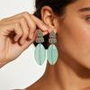 Dopamine Jelly Colored Exaggerated Droplet Shaped Multi-layer Pendant Earrings with Full Diamonds, Niche Earrings