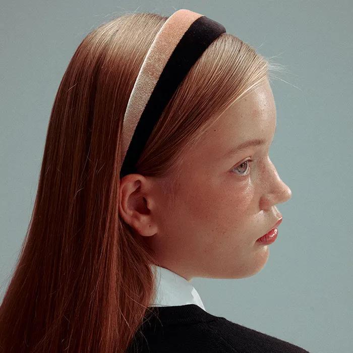 [Elizabeth Moments] Black&Camel Two Tone Velvet Headband