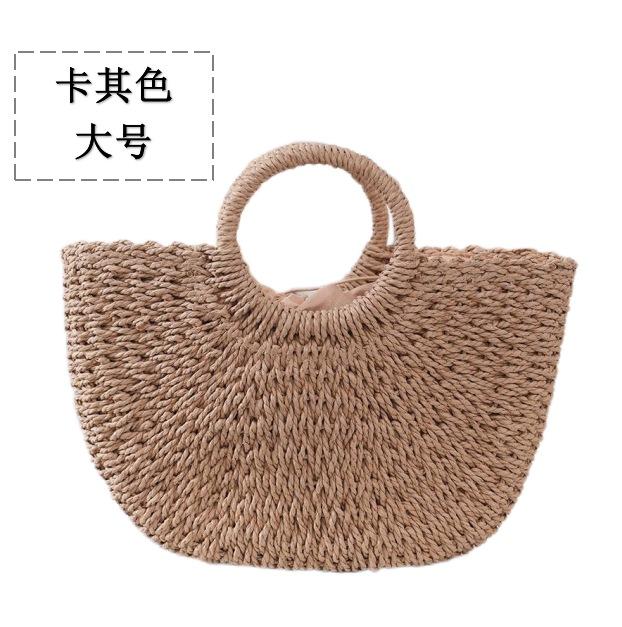 New Straw Woven Bag Versatile Handwoven Bag Women's Vegetable Basket Handbag Large Capacity Holiday Wind Beach Bag