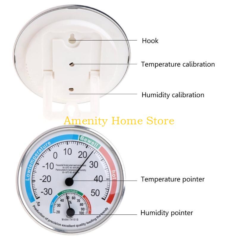 F26C Household Analog Thermometer Hygrometer Temperature Humidity Monitor Meter Gauge