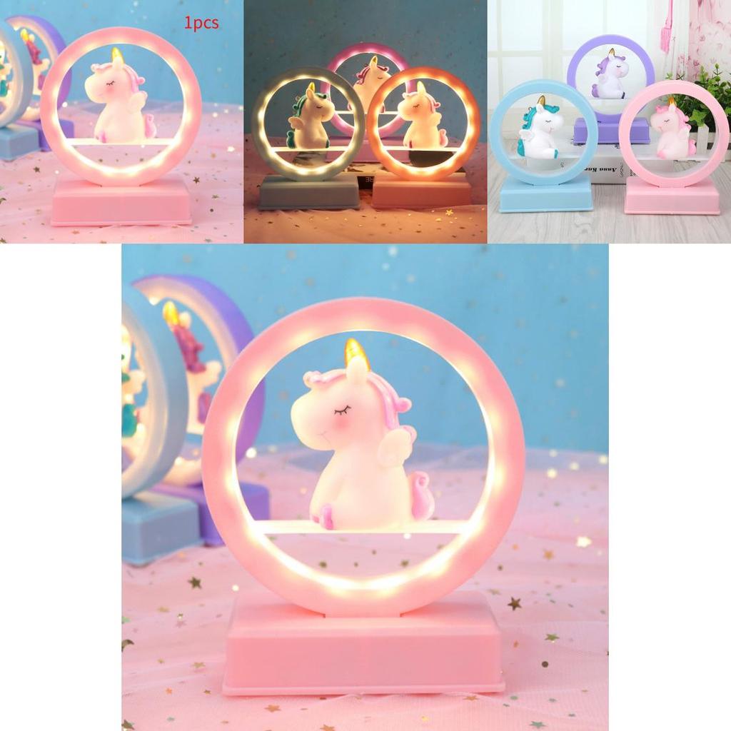 Cute Cartoon Unicorn Led Night Light Music Box Desktop Decor Ornament For Romantic Gift And Home Decor