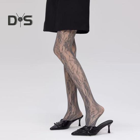 Strumpfhosen für Damen mit ausgehöhltem Rankenblumenmuster, ultradünn, durchsichtig, hohe Elastizität, rutschfest, einfarbig, passender Minirock für Pendler, Dating, Party