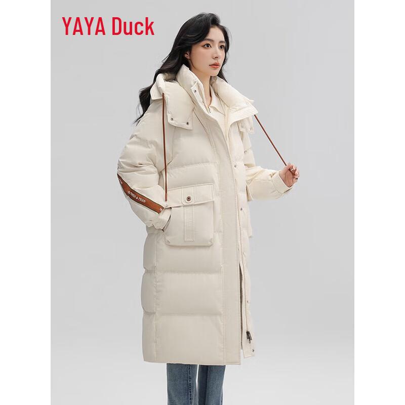 YAYA Women's Patchwork Over-the-Knee Down Jacket