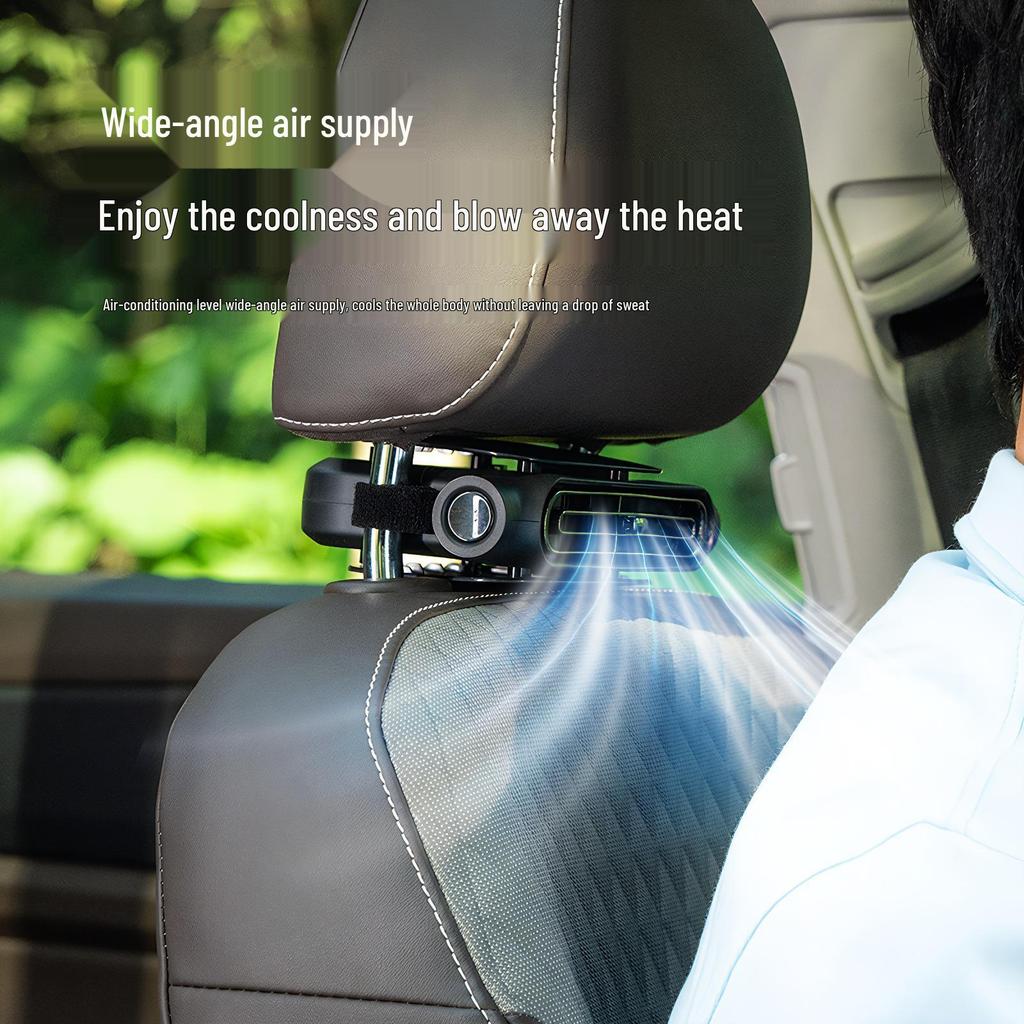 2026 Creative Dual-Turbine Leafless Car Seat Cooling Fan with USB Charging