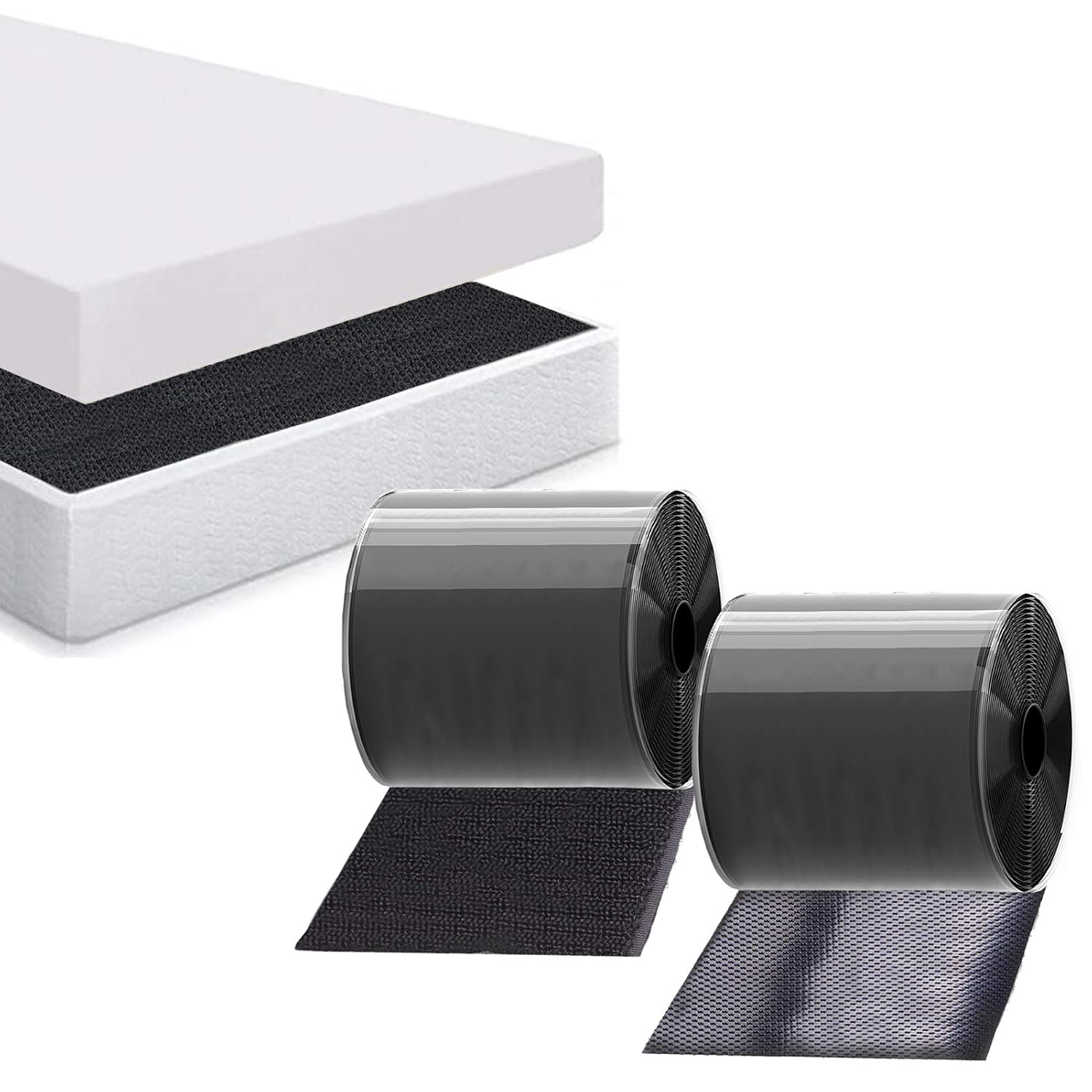 TEUVO Non Slip Mattress Pad, Keep Mattress in Place for a Great Night’s Sleep, Premium Hook and Loop Tape with Adhesive for Mattresses with Smooth