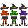 Spooky Witch Hat Pendant Scary Door Hanging Ornaments Halloween Witch Legs Pendant  Party Supplies