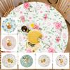 Elastic Round Table Cover Fitted Vinyl Waterproof Tablecloth Reusable Flower Dining Table Cloth For Home Table Protector Decor