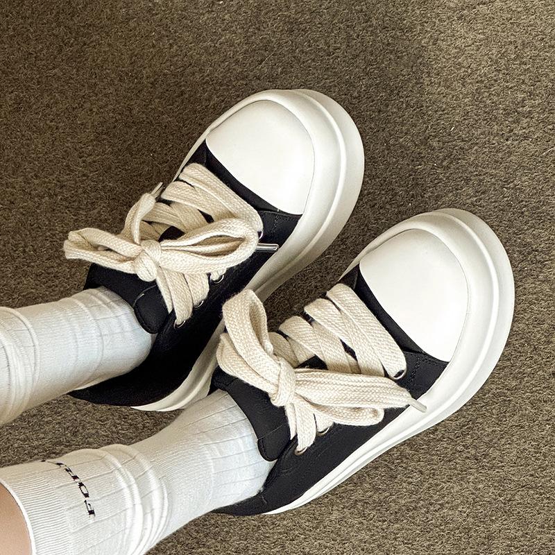 Thick-soled leather surface CM invisible inner height increase, spring and autumn style height increase casual board shoe bread