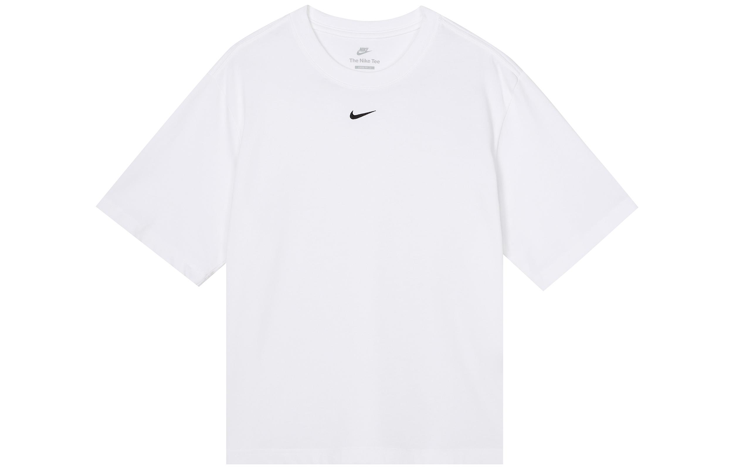 

Nike Sportswear Essentials T Shirts Women s White Crew Neck Moderate Straight Fit DD1238-100 M
