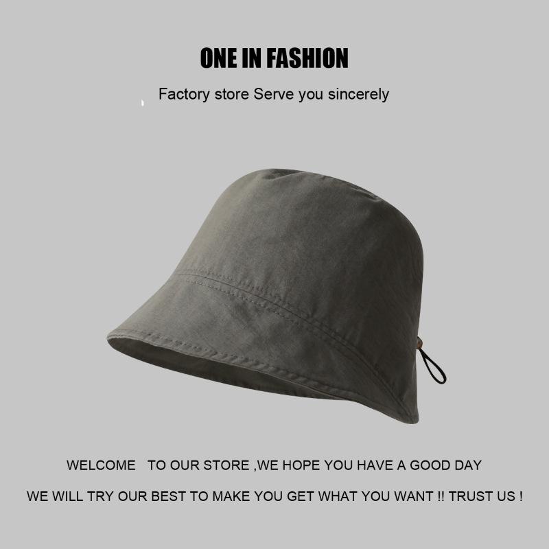 

Light and quick-drying in summer, plain face covering and showing face, small bucket hat woman M（56-58cm） сірий колір