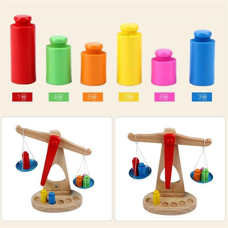 Montessori Educational Toy Small Wooden Scale Toy With For Kids Baby