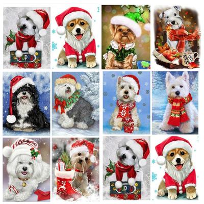 5D DIY Diamond Painting Kit Милий щеня Мистецтво Алмазна Вишивка Стразами Прикраси для дому