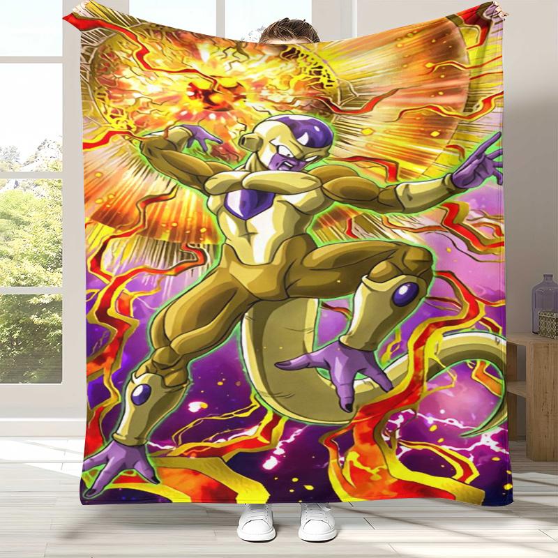 Anime D-Dragon Ball Game Cartoon Flannel Blanket,Ultra Soft Warm Plush Throw for Home Bedroom Bed Sofa Cover Office Camping