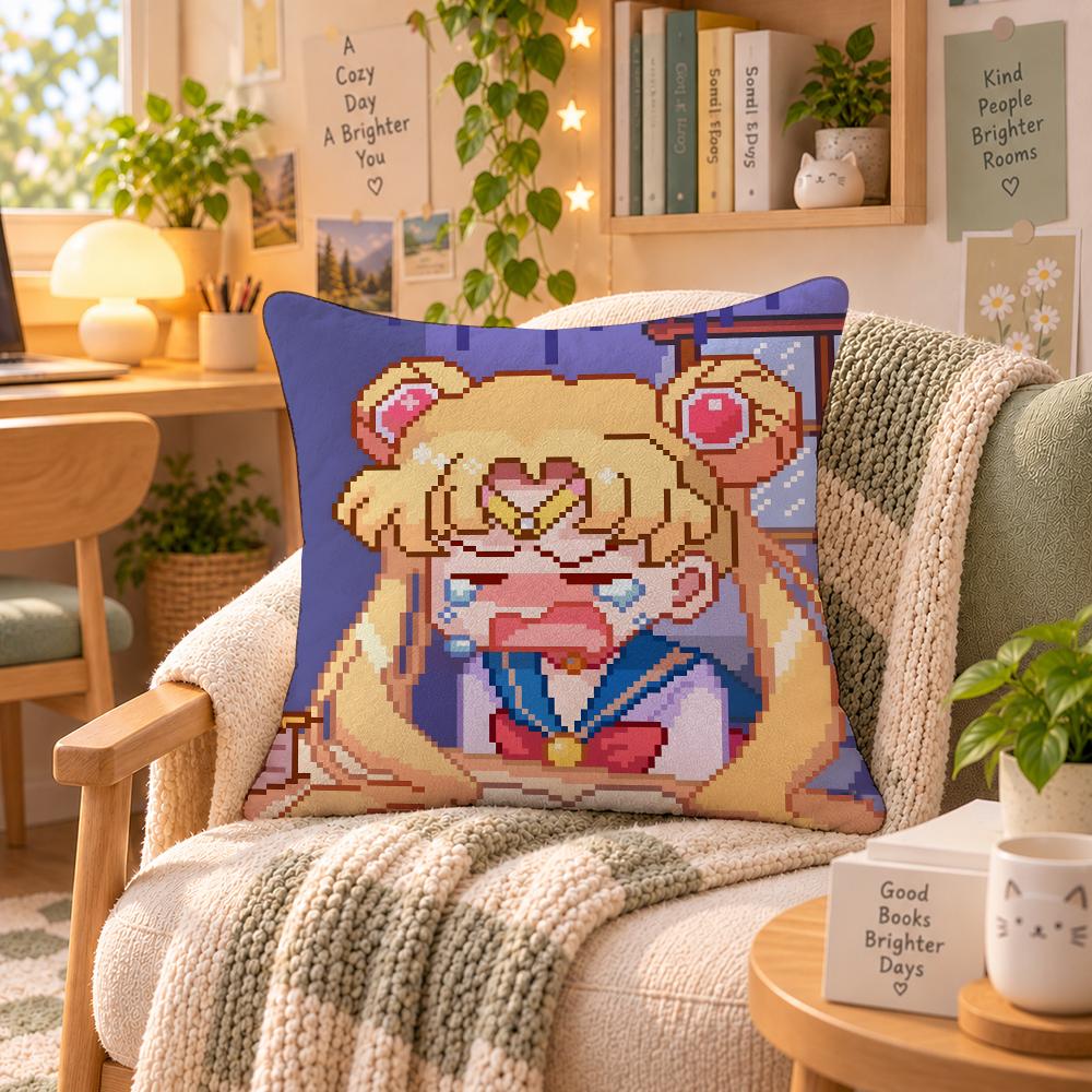 Anime Sailor Moon Magical Cushion Cover Personalized Soft Plush Pillow Living Room Home Sofa Bedroom Office Car Cushion
