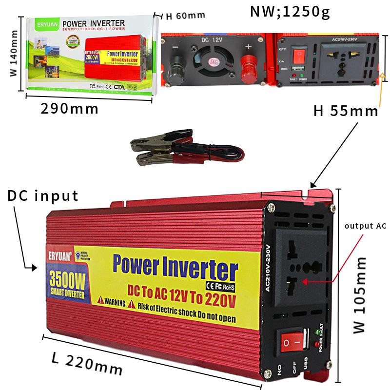 2000W Modified Wave Power Inverter: 220V for 12V/24V/48V/60V Solar and Car Use