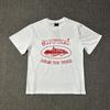 Unisex Übergroßes Baumwoll-Grafik-T-Shirt Lockerer Schnitt Rundhalsausschnitt Kurzarm T-Shirt Herren Damen Freizeit