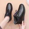 Winter shoes velvet warm middle-aged women's shoes non-slip soft-soled elderly leather shoes flat-soled casual low-top cotton shoes