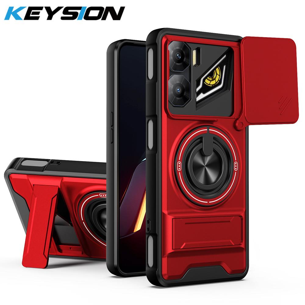 KEYSION Magnetic Phone Case for ZTE Nubia Neo 3 5G Slide Camera Protection Upright Kickstand Shockproof Cover for Nubia Neo 3 5G
