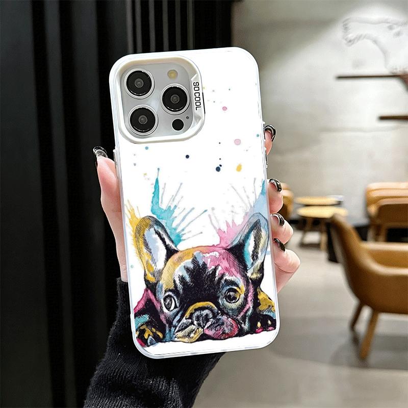 French Bulldog Dog Pug Design Soft Phone Case for iPhone 15 16 17 Pro Max 17Air 16E 14 Plus 13 12 Mini Shockproof Cover Back She