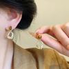 Retro Imitation Tiger's Eye Stone Pearl Stud Earrings Women's Light Luxury Design Earrings Maillard Ear Jewelry