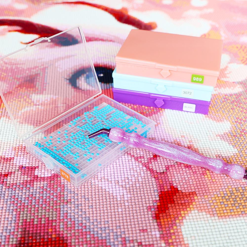 New Macaroon Colour DIY Multifunctional Diamond Painting Tray, Flip-Top Diamond Storage Tray Box, Easy To Place The Diamonds