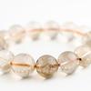 Eigado Rutilated Quartz 15mm 18cm Wrist Limited Natural Power Prayer Good Luck Feng Shui Bracelet, Stone, Circumference, One-of-a-Kind, Edition,