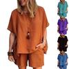 2 Teile/satz Pullover Damen Anzug O Neck Plus Größe Reine Farbe Top Shorts Anzug Frauen Zubehör