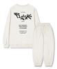 TI.GLAKE Move Different Fleece-Lined Sweatshirt Jogger Training Pants Set Oatmeal