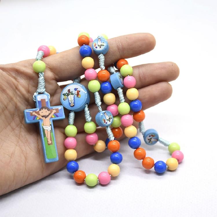 Cartoon Jesus for Cross Rosary Necklace Hanging Pendant Praying Meditation Gift