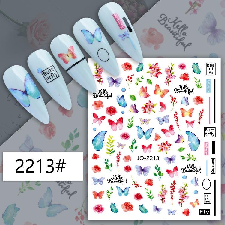 Butterfly Nail Stickers Colorful Butterflies Self Adhesive Transfer Sliders Wraps Manicures Foils DIY Decorations,Nail Art Tool