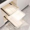 Pull-out Dish Rack Cabinet Built-in Multi-functional Integrated Bowl Rack Removable Drain Tray Kitchenware Rack