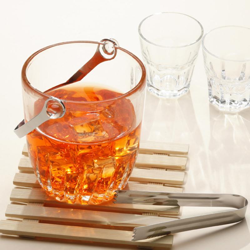 880ml Party Bar Transparent Drinkware Red Wine Beer Champagne Ice Buckets with Handle European Style Glass Insulated Ice Bucket