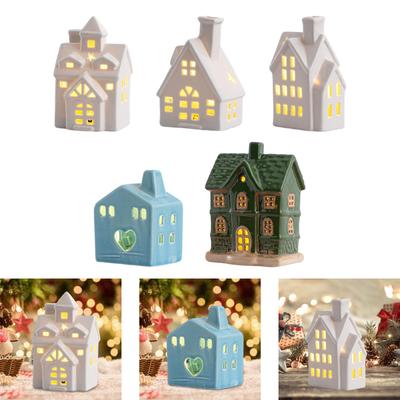 Ceramic Christmas Village House for Holiday Display Farmhouse Xmas Decor