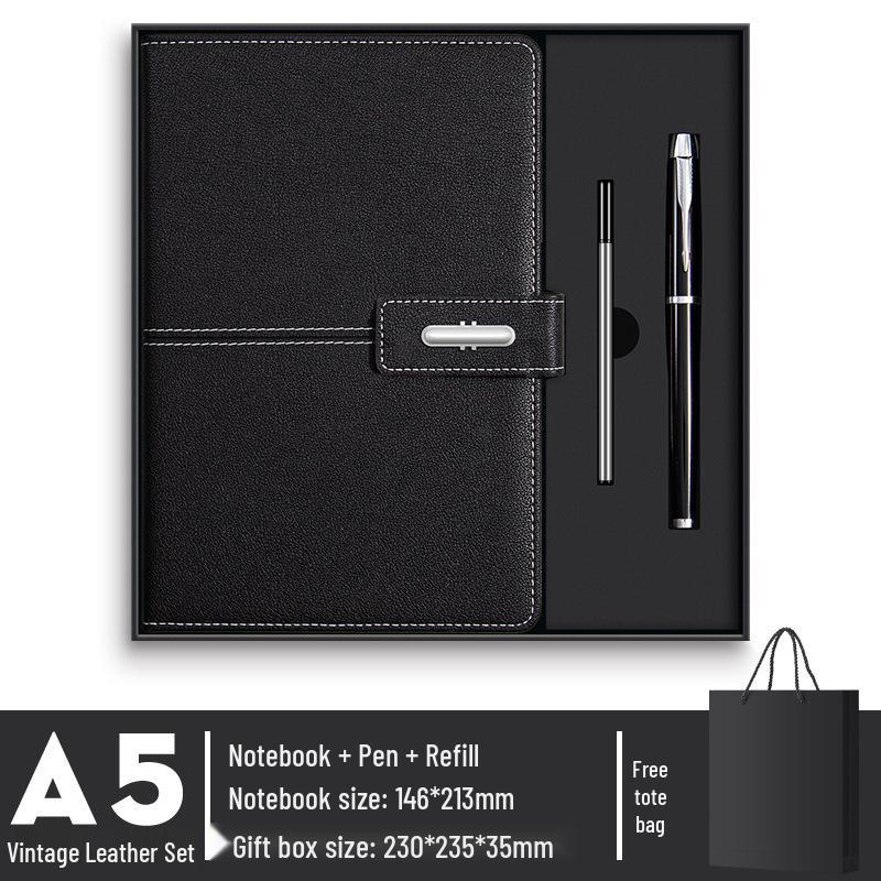 A5 Benutzerdefiniertes Geschäftsnotizbuch & Thermoskanne Geschenkset mit Logodruck für Firmenmeetings